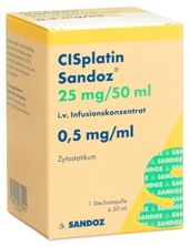 Cisplatin Sandoz 25 mg/50ml Durchstf 50 ml, Hauptbild