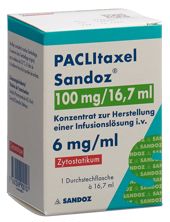 Paclitaxel Sandoz 100 mg/16.7ml Durchstf 16.7 ml, Hauptbild