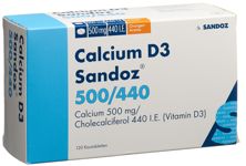 Calcium D3 Sandoz cpr croquer 500/440 oran 120 pce, image principale