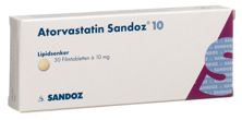 Atorvastatin Sandoz Filmtabl 10 mg (#) 30 Stk, Hauptbild