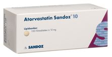 Atorvastatin Sandoz Filmtabl 10 mg (#) 100 Stk, Hauptbild