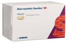 Atorvastatine Sandoz cpr pell 80 mg (#) 100 pce, image principale