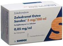 Zoledronat Osteo Sandoz 5 mg/100ml Amp 100 ml, Hauptbild