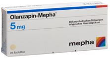 Olanzapin Mepha Tabl 5 mg 28 Stk, Hauptbild