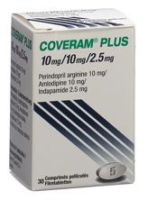 Coveram plus cpr pell 10/10/2.5mg bte 30 pce, image principale