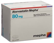 Atorvastatin Mepha Lactab 80 mg 100 Stk, Hauptbild