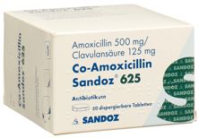 Co-Amoxicillin Sandoz Disp Tabl 625 mg 20 Stk, Hauptbild
