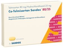 Co-Telmisartan Sandoz cpr pell 80/25 28 pce, image principale