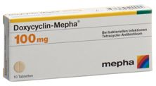 Doxycyclin Mepha Tabl 100 mg 10 Stk, Hauptbild