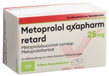 Metoprolol Axapharm Ret Tabl 25 mg 100 Stk, Hauptbild