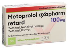 Metoprolol Axapharm Ret Tabl 100 mg 30 Stk, Hauptbild