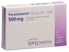 Paracétamol Spirig HC cpr pell 500 mg 20 pce, image principale