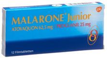 Malarone Junior cpr pell 62.5/25 mg 12 pce, image principale