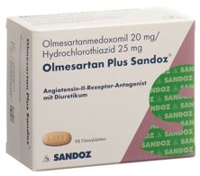 Olmésartan Plus Sandoz cpr pell 20/25mg 98 pce, image principale