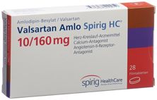 Valsartan Amlo Spirig HC cpr pell 10/160mg 28 pce, image principale