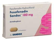 Fexofenadin Sandoz Filmtabl 180 mg 10 Stk, Hauptbild