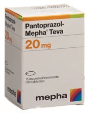 Pantoprazol Mepha TevaFilmtabl 20 mg Ds 15 Stk, Hauptbild