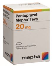 Pantoprazol Mepha Teva Filmtabl 20 mg Ds 120 Stk, Hauptbild