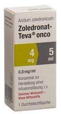 Zoledronat Teva onco4 mg/5ml (#) flac 5 ml, image principale