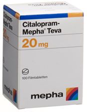 Citalopram Mepha Teva Filmtabl 20 mg Ds 100 Stk, Hauptbild