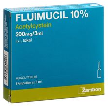 Fluimucil 10% sol inj 300 mg/3ml 5 amp 3 ml, image principale