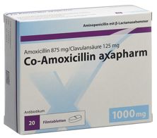 Co-Amoxicillin axapharm Filmtabl 1000 mg 20 Stk, Hauptbild