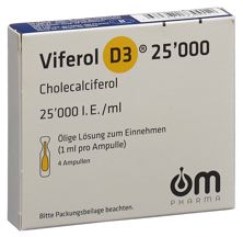 Viferol D3 Trink Lös 25000 IE/ml Amp 4 Stk, Hauptbild