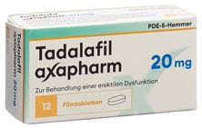 Tadalafil axapharm cpr pell 20 mg 12 pce, image principale
