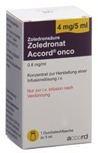 Zoledronat Accord onco Inf Konz 4 mg/5ml Durchstf, Hauptbild
