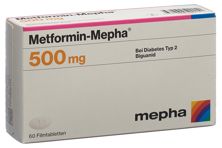 Metformin Mepha cpr pell 500 mg 60 pce, image principale