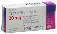 Tadalafil Spirig HC cpr pell 20 mg 4 pce, image principale