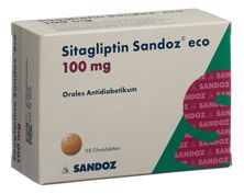 Sitagliptine Sandoz eco cpr pell 100 mg 98 pce, image principale