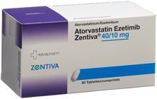 Atorvastatin Ezetimib Zentiva Tabl 40/10mg 90 Stk, Hauptbild