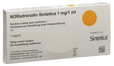 NORadrenalin Sintetica 1 mg/1ml 10 amp 1 ml, image principale