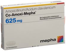 Co-Amoxi Mepha cpr pell 625 mg 10 pce, image principale