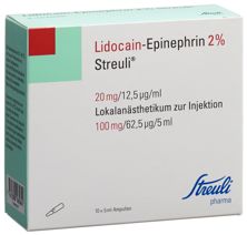 Lidocaïne-Epin Streuli 2% 100 mg/5ml 10 amp 5 ml, image principale