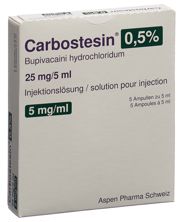 Carbostesin 0.5% sol inj 25 mg/5ml 5 amp 5 ml, image principale